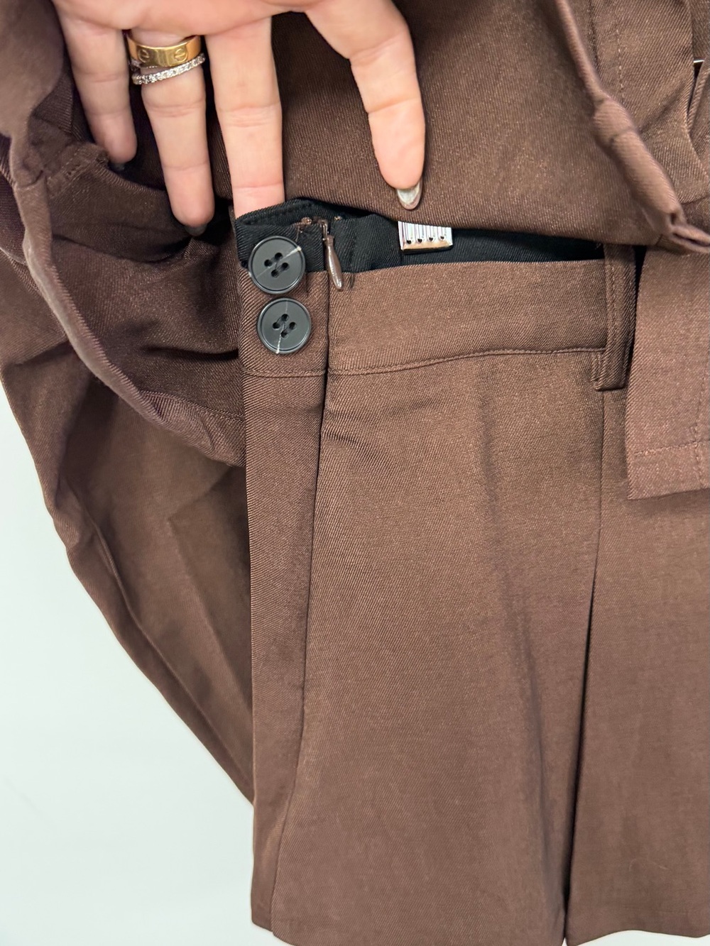 Fashion Nova Brown Crop Shirt & Pleated Mini Skirt Set - Picture 10 of 14